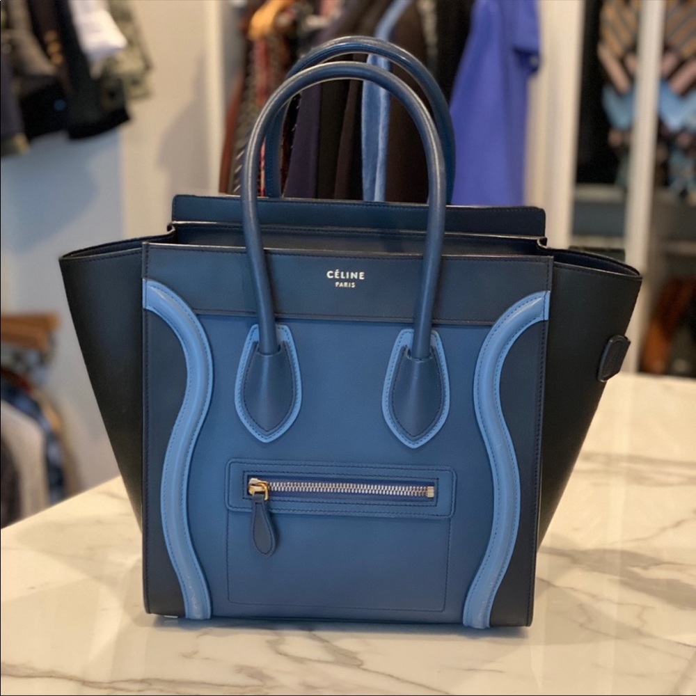 SOLD ON OTHER APP Celine Blue Multi Micro Tote